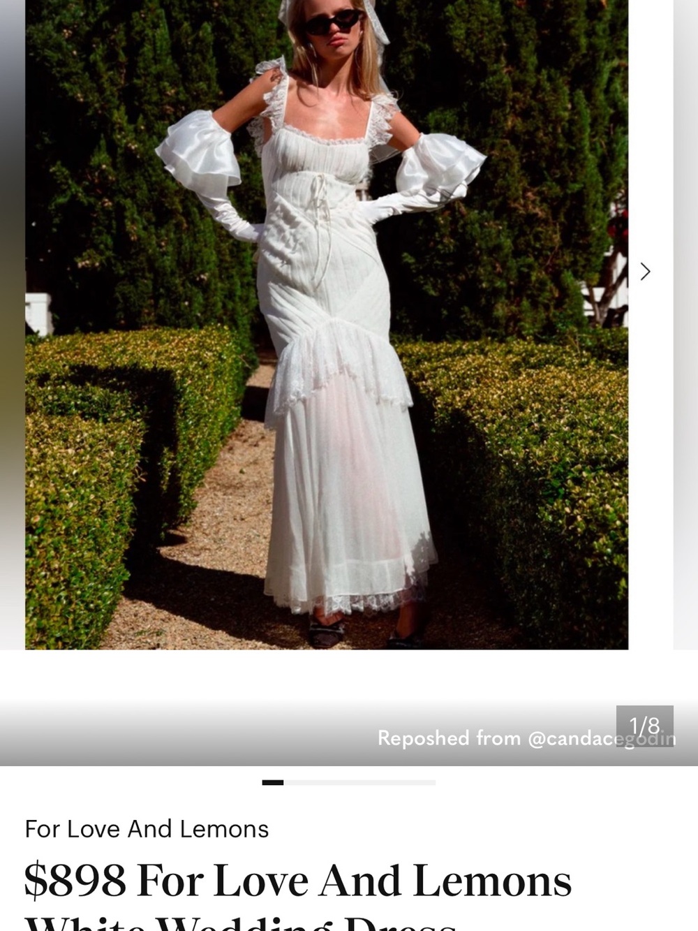 For Love And Lemons White Lace-Trim Bridal Maxi Dress